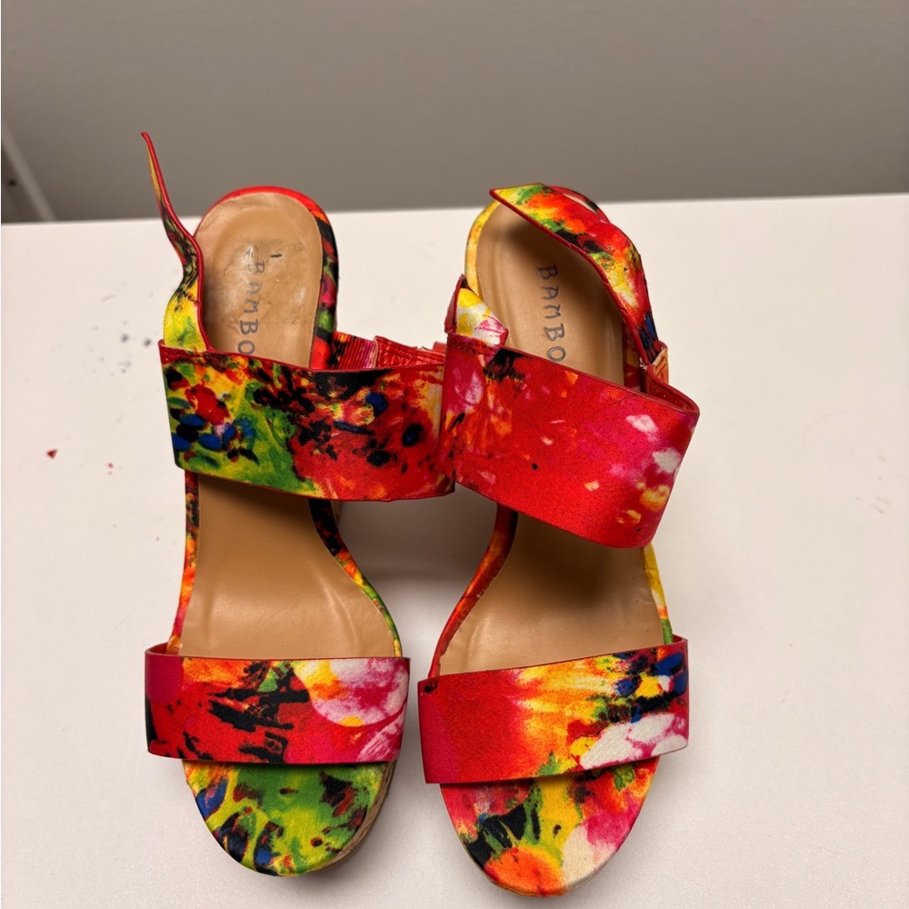 BAMBOO Women's Multicolor Wedges Size 6